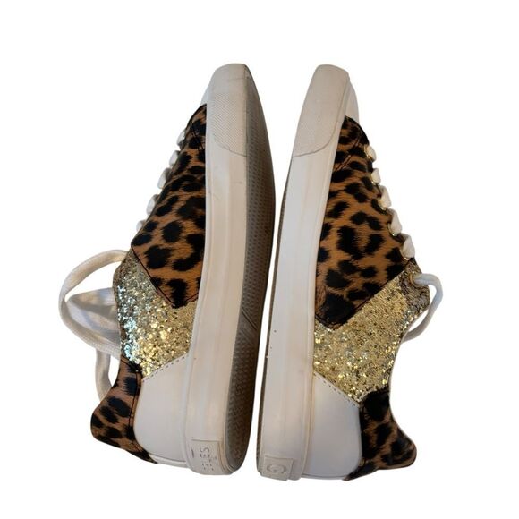 Guess GGMOLLEA Women’s Leopard Print Glitter Accent Low Tops in Ladies Size 6M - Picture 6 of 7